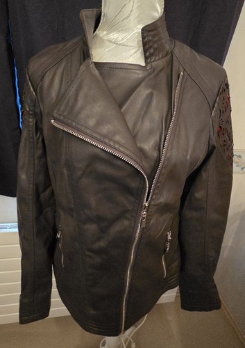 Biker jacke lederoptik mit - jacke,