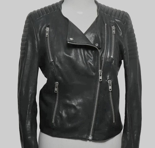 Lederjacke bikerstyle m - lederjacke, h&m