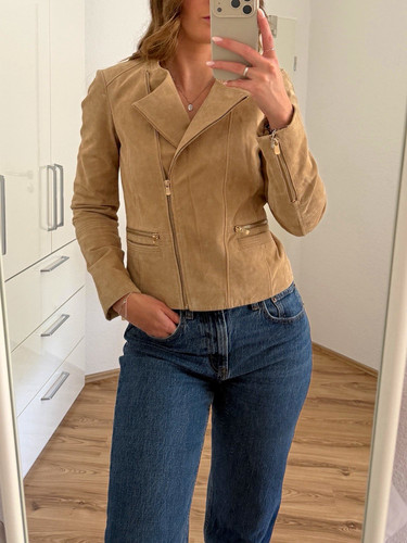 Mango echtleder lederjacke - mango,