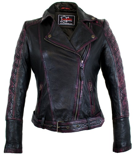 Damen biker lederjacke - damen,
