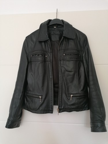 Schwarze lederjacke - schwarze,