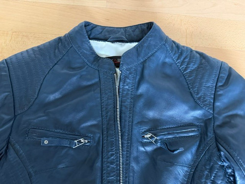 Lederjacke blau - gr.s,