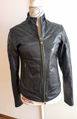 Lederjacke biker kurz gesteppt - kurz,