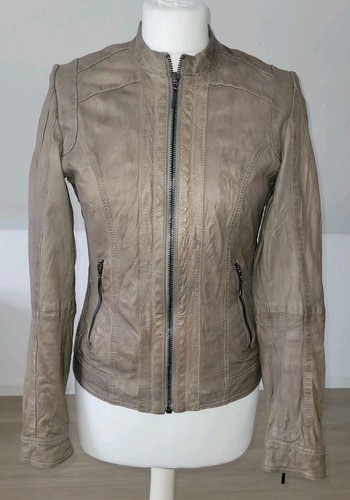 Manguun echtlederjacke taupe - echtlederjacke,