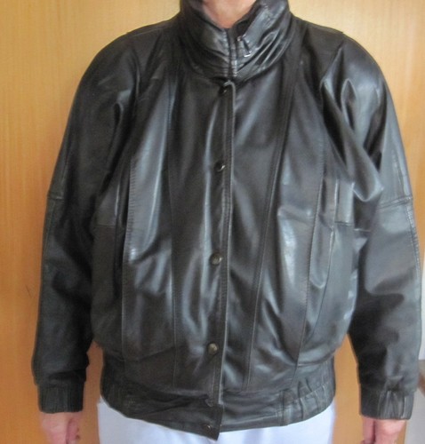 Jacke echtleder nappa schwarz - echtleder,